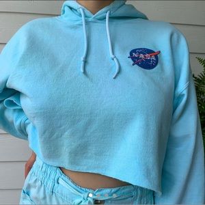 Cropped blue nasa hoodie